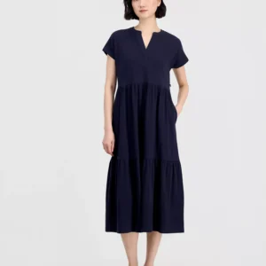 Women's Cotton Tiered Midi Dress