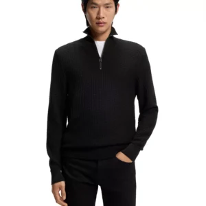 Men's Quarter Zip Cotton Sweater