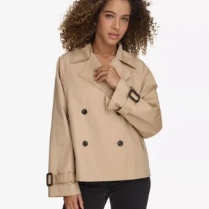 Women's Regular Short Double Breasted Trench Coat