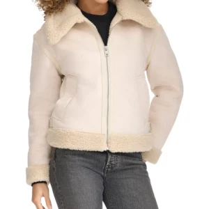 Women's Faux Shearling Aviator Jacket