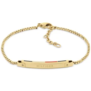 Linear Logo Plaque Chain Bracelet
