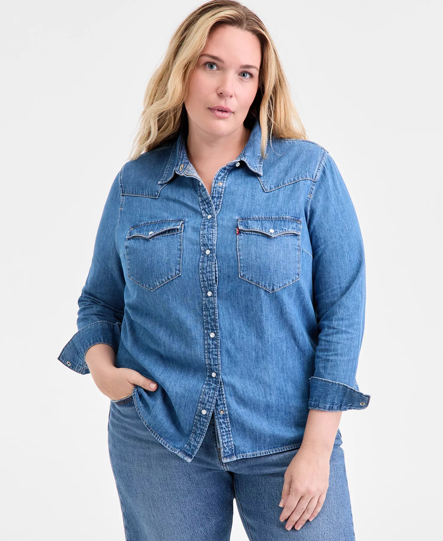 mni-8ee6bdcbf52cffce3e2bff59023884e5 Trendy Plus Size Essential Western Cotton Shirt