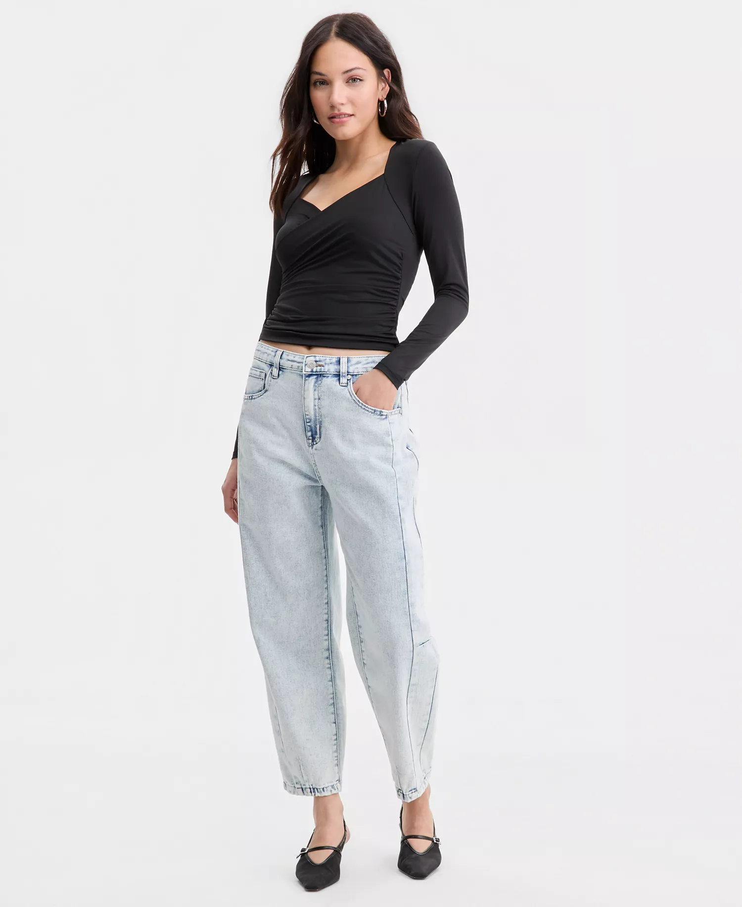 mni-8f281ebe7feb055b0be55b6f7ca82613 Women's Acid-Wash Barrel Jeans, Macy's Exclusive