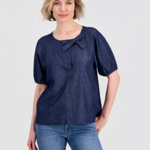 Jeans Women's Chambray Side Bow Blouse