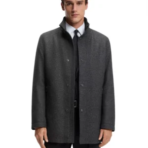 Men's Relaxed-Fit Wool-Blend Coat