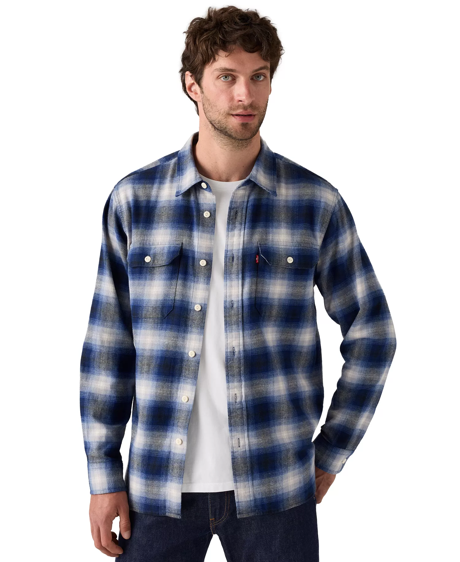 mni-90527b7ffe6ce7725aa1dc73dcf9e215 Men's Relaxed-Fit Long-Sleeve Button-Front Worker Shirt — изображение 13