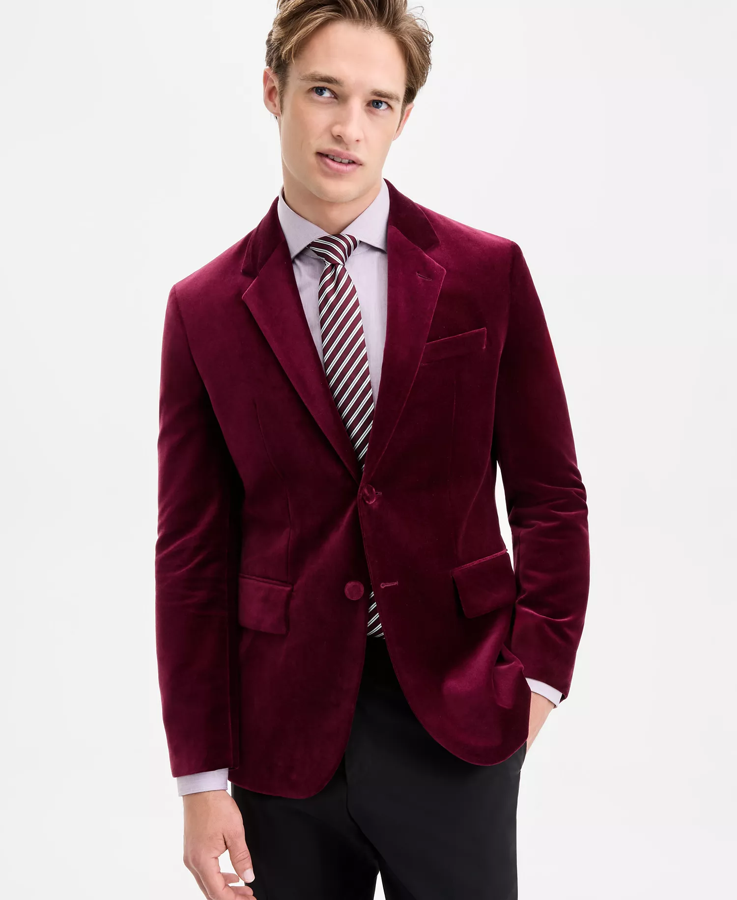 mni-90c14f339ace9425e2e3f226dd1d2b9f Men's Slim-Fit Solid Velvet Sport Coat — изображение 3