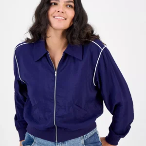 Women's Piping Trim Windbreaker Jacket, Macy's Exclusive