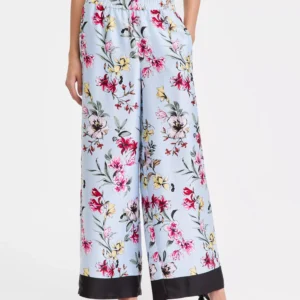 Women's Wide Leg Printed Pull-On Pants