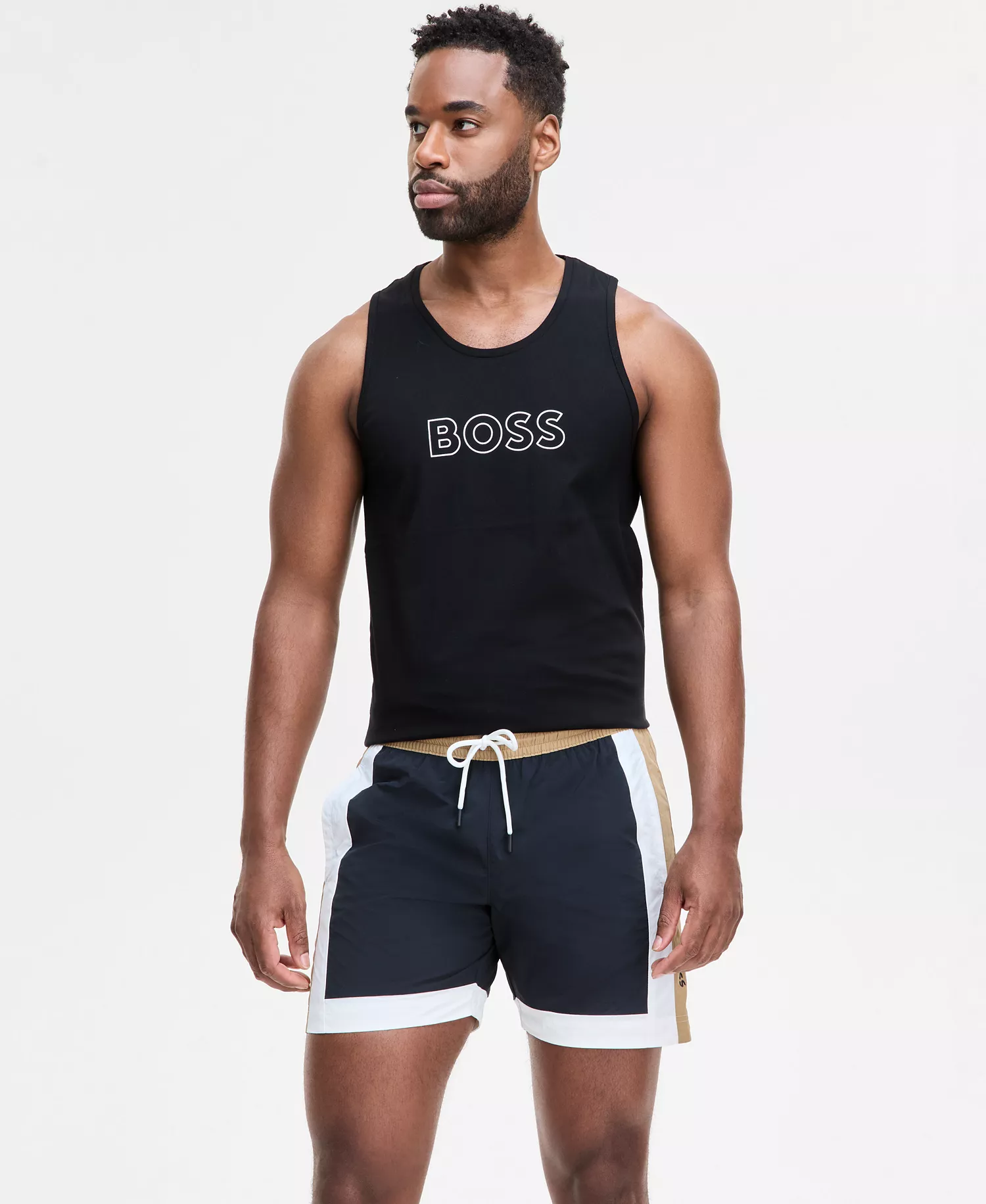 mni-91e9c8037c1e26e1e663b87768631725 Men's Colorblocked Drawstring 5" Swim Shorts