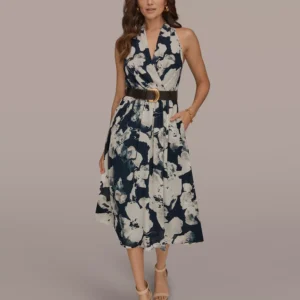 Women's Fit and Flare Midi Dress