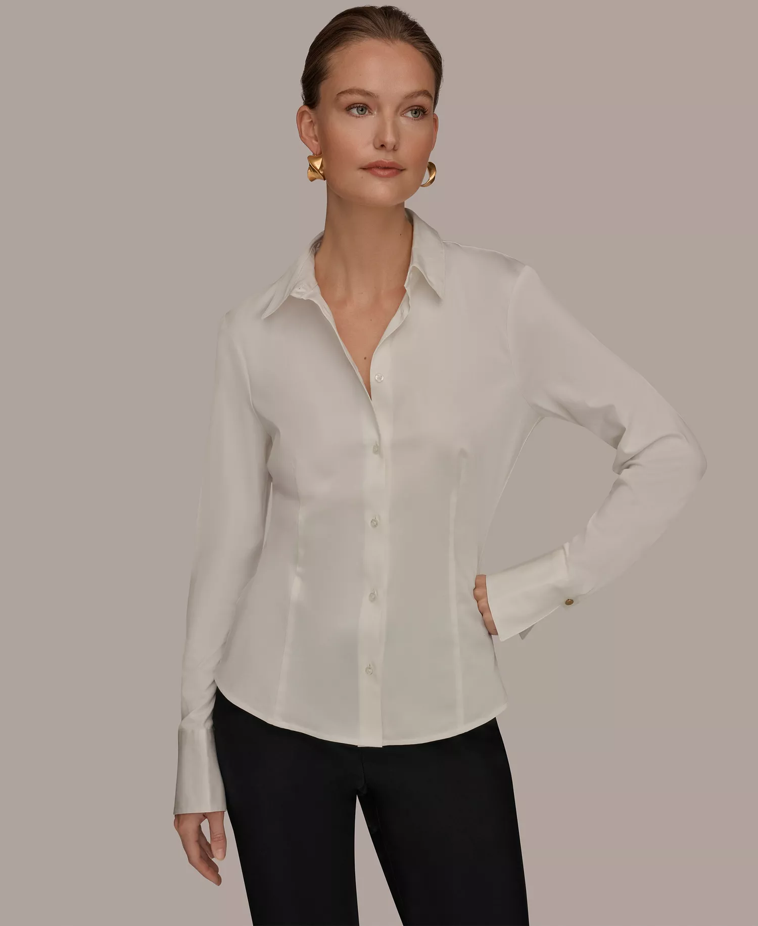 mni-92304fed1f085656c0ff31a4199d762d Women's Mixed Media Long-Sleeve Poplin Shirt