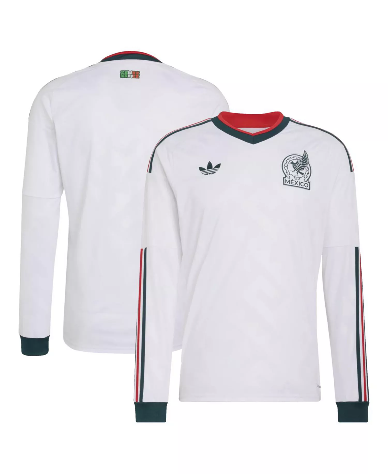 mni-92bdc5a0d139ee4b3e6b7e6319e7dd0f Men's White Mexico National Team FIFA X World Cup 2026 Away Replica Long Sleeve Jersey