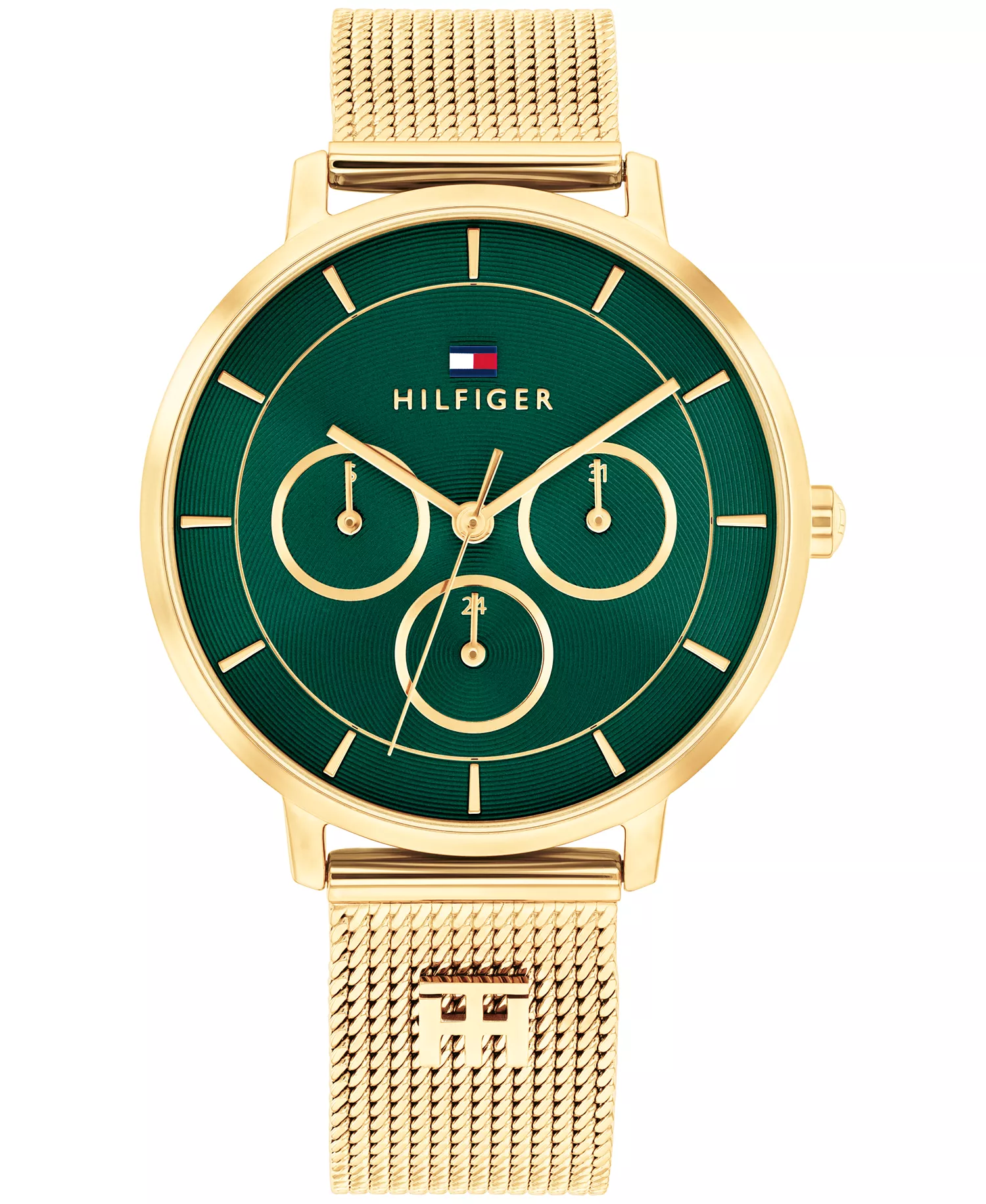 mni-92d756485d9982c94ee9853a8996a065 Women's Multifunction Gold Tone Stainless Steel Mesh Bracelet Watch, 36mm