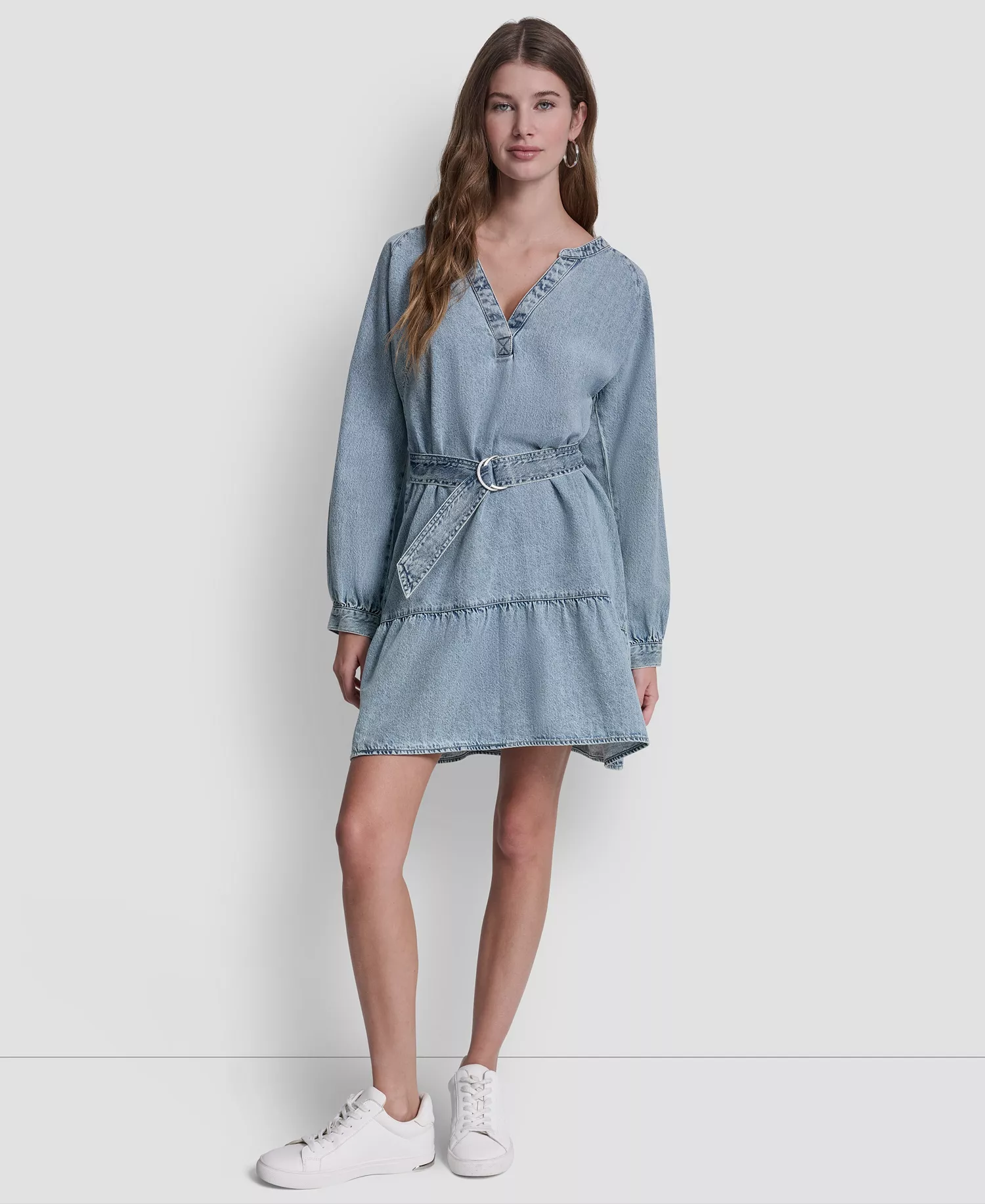 mni-94687d654822fd144724bf00234ab519 Women's V-Neck A-Line Dress