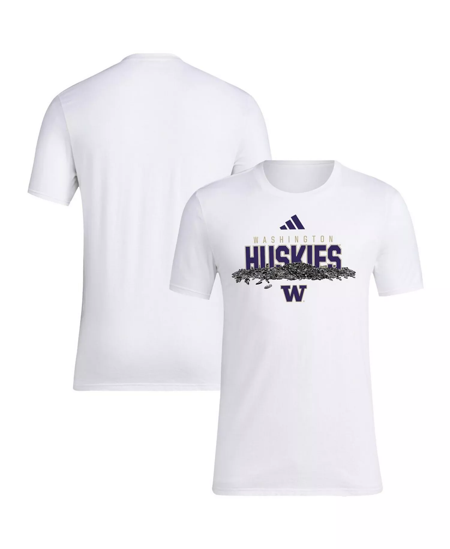 mni-94998514fb4411767dff4cf676e36740 Men's White Washington Huskies Baseball Sunflower Seeds T-Shirt