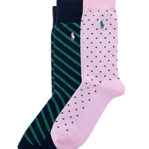 Men's  2-Pack Dot & Stripe Slack Socks