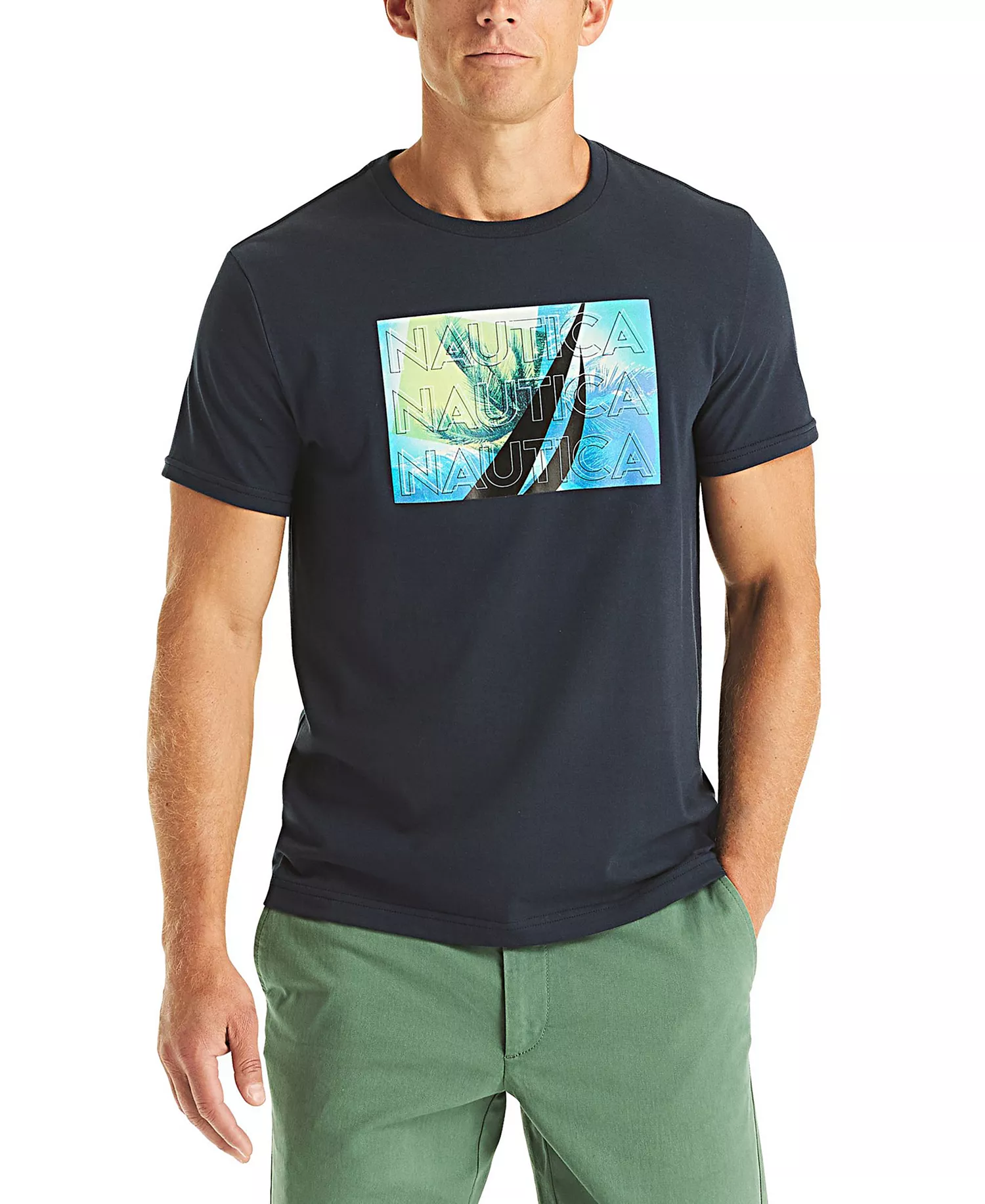 mni-94b896aaa8bfcb9d549a7a516ba54090 Men's Palm Tree Printed T-Shirt