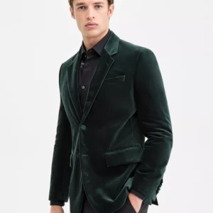 Men's Slim-Fit Solid Velvet Sport Coat