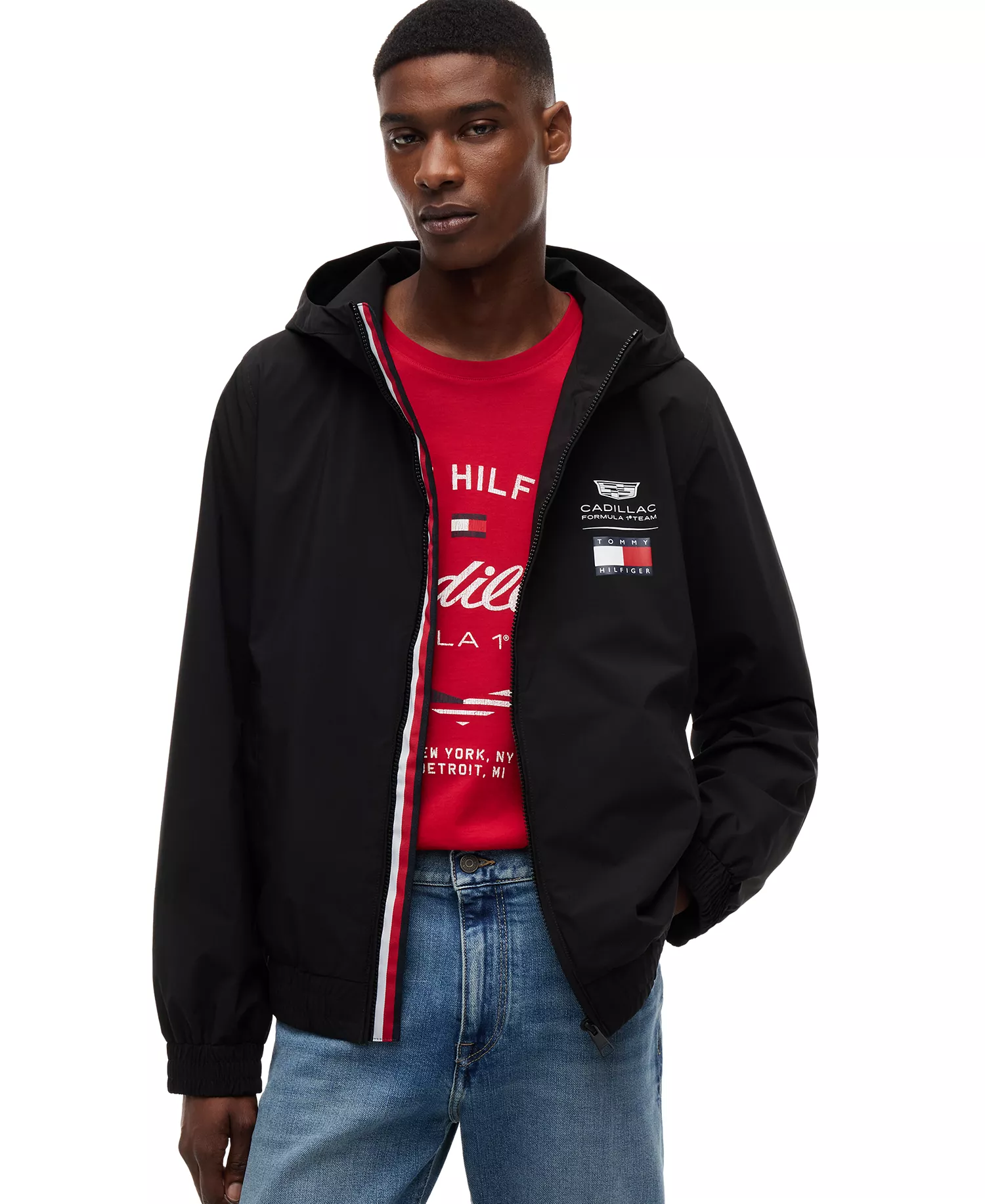 mni-9575d69b248f6654b1006c81422b0e37 x Cadillac F1® Men's Script Hooded Windbreaker Jacket