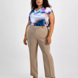 Plus Size Straight-Leg Cargo Pants