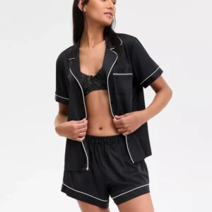 Women's Stretch Satin Short-Sleeve Pajama Set, Exclusively at Macy's