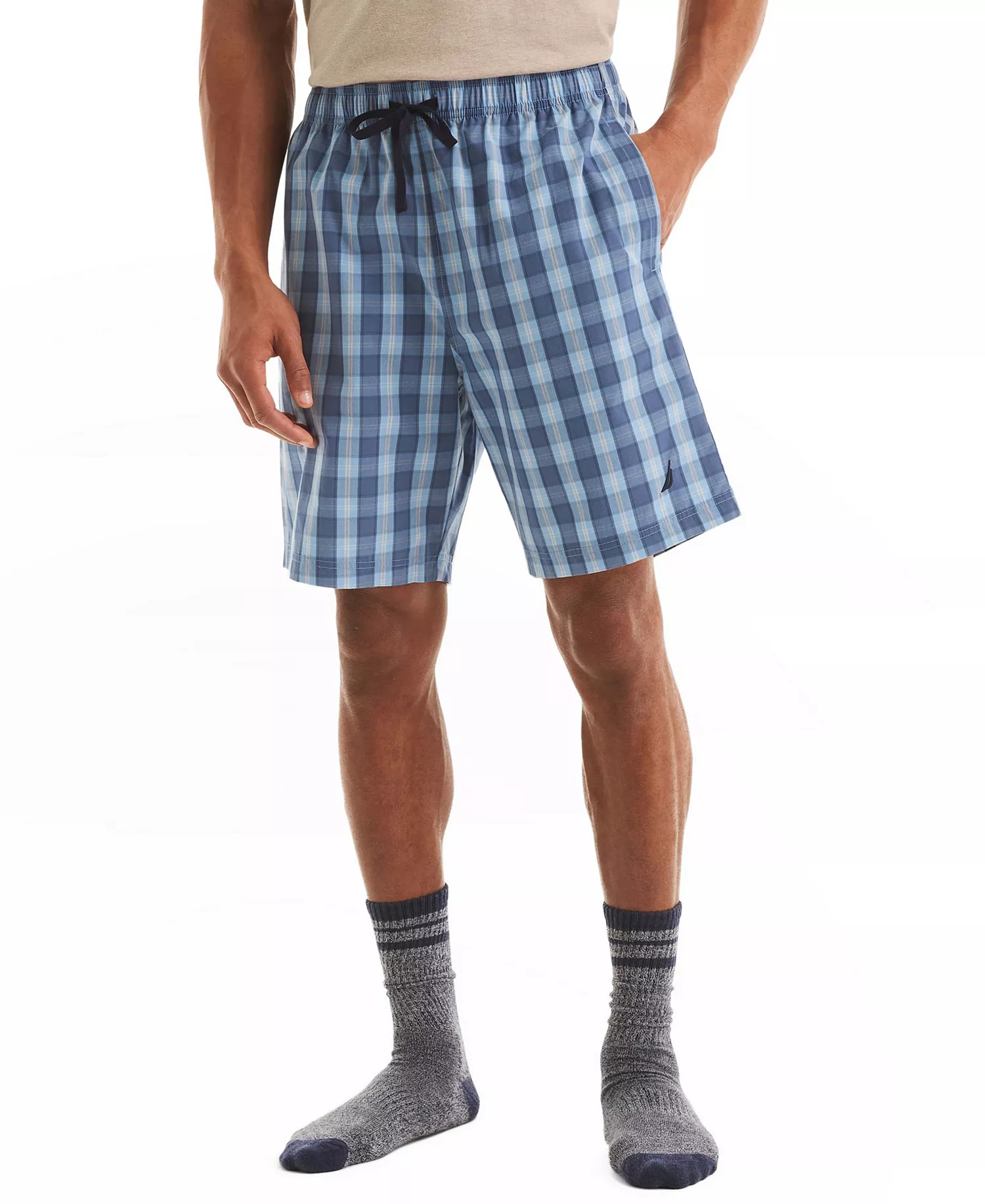 mni-964338be1217d968c75670131b9608ff Men's Elastic-Drawstring Plaid Pajama Shorts