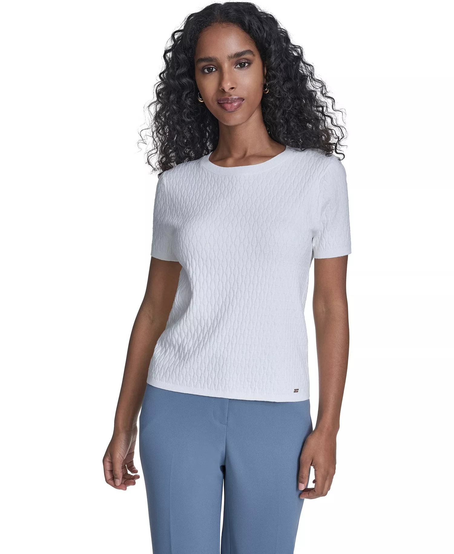 mni-969c23d58feca4ae43dd1cdd96a27fd6 Women's Textured Short-Sleeve Sweater — изображение 3