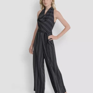 Women's Sleeveless Wide Leg Ankle Jumpsuit