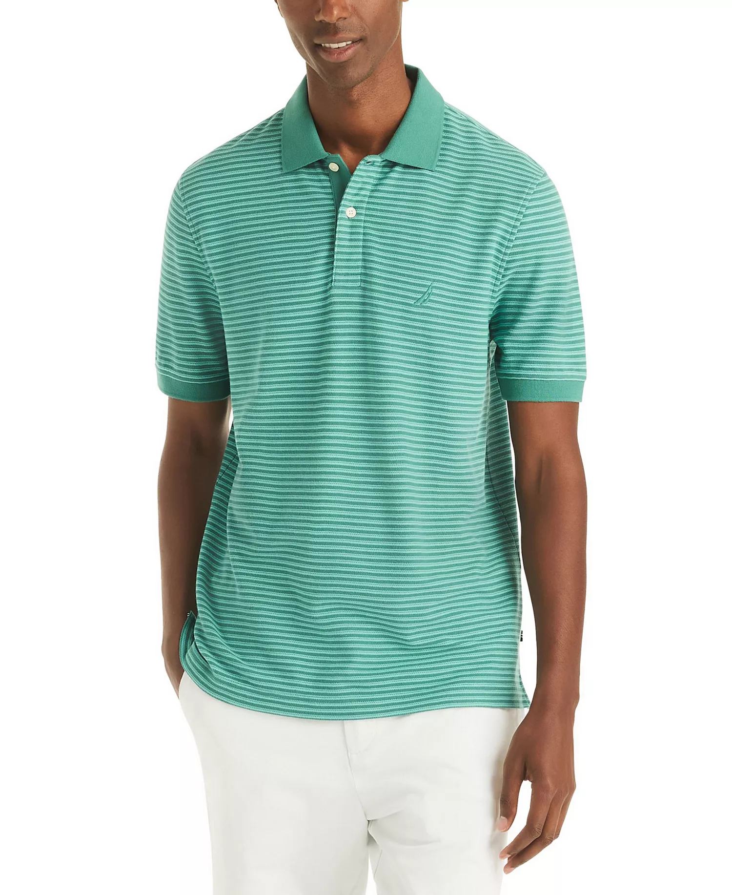 mni-97523a45ac6d71a99f0d83217dcc9a1f Men's Striped Spread Collar Polo Shirt — изображение 3
