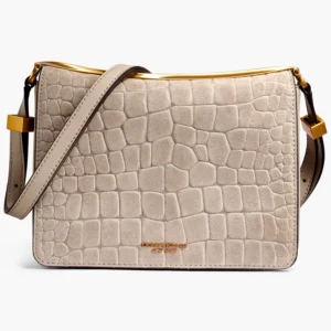 Jericho Croco Suede Small Shoulder Bag