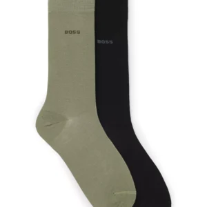 Men's Uniform Color Solid Socks, 2-Pack