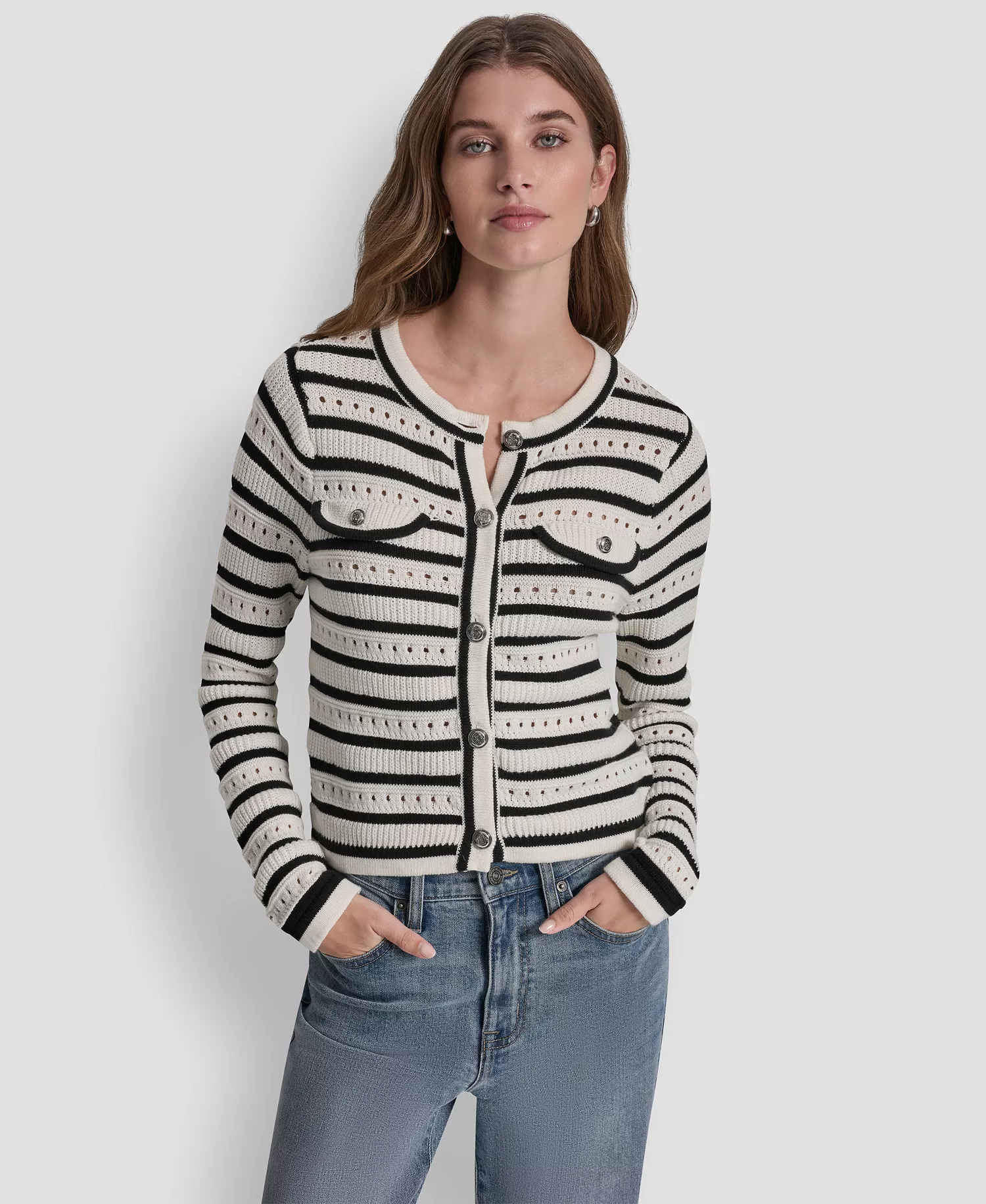 mni-9963327ac1c2b76e0a8f2d8654d5954f Women's Crew Neck Pointelle Sweater