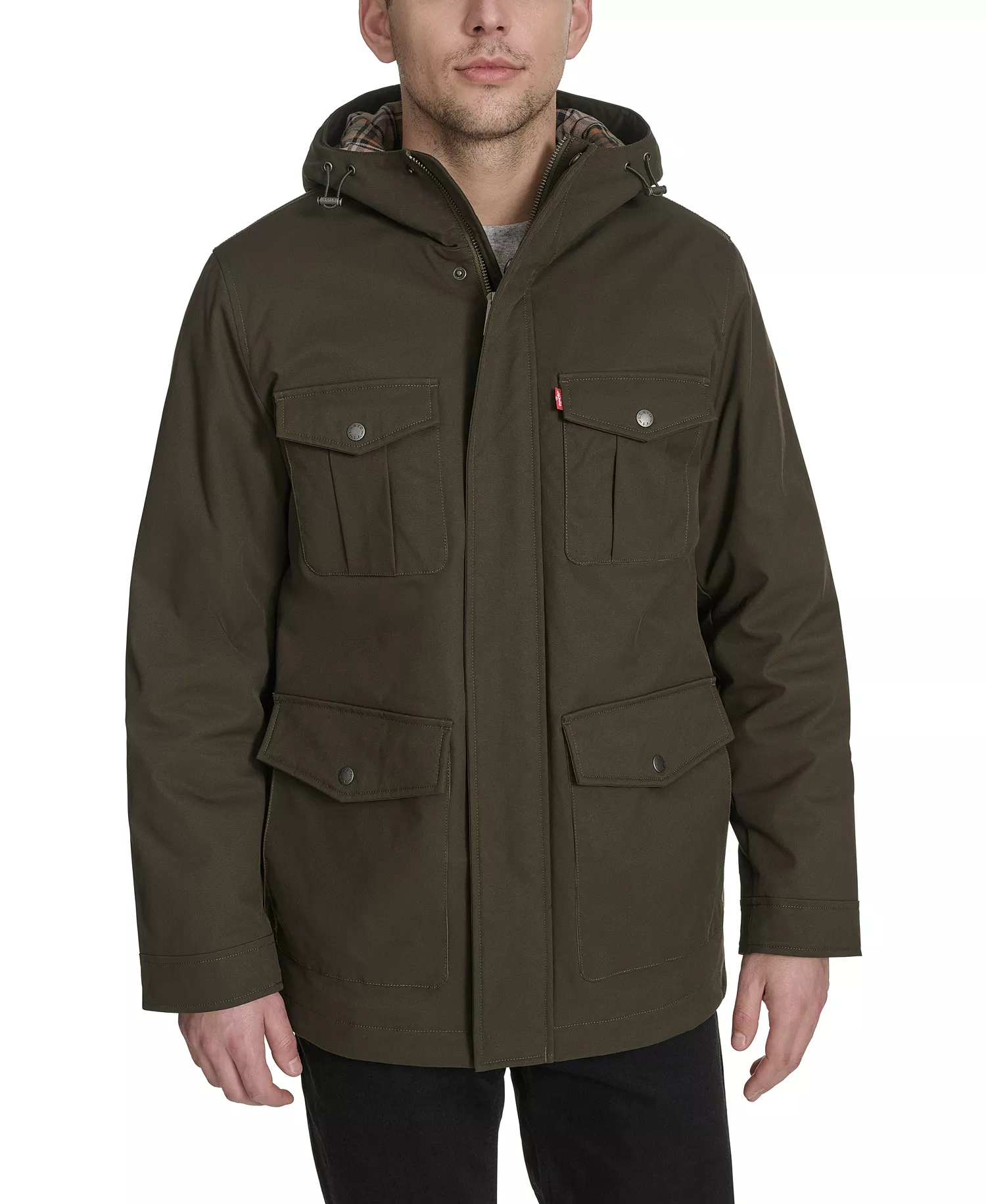 mni-998c9f76c61a457a8a9e6df9b2c91872 Men's Field Parka with Plaid Lining Jacket