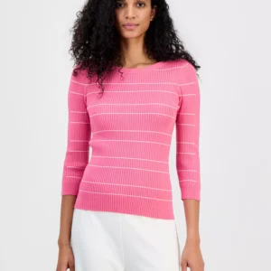 Women's Ribbed Boat-Neck Sweater