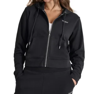 Women's Studded-Logo Full-Zip Fleece Hoodie