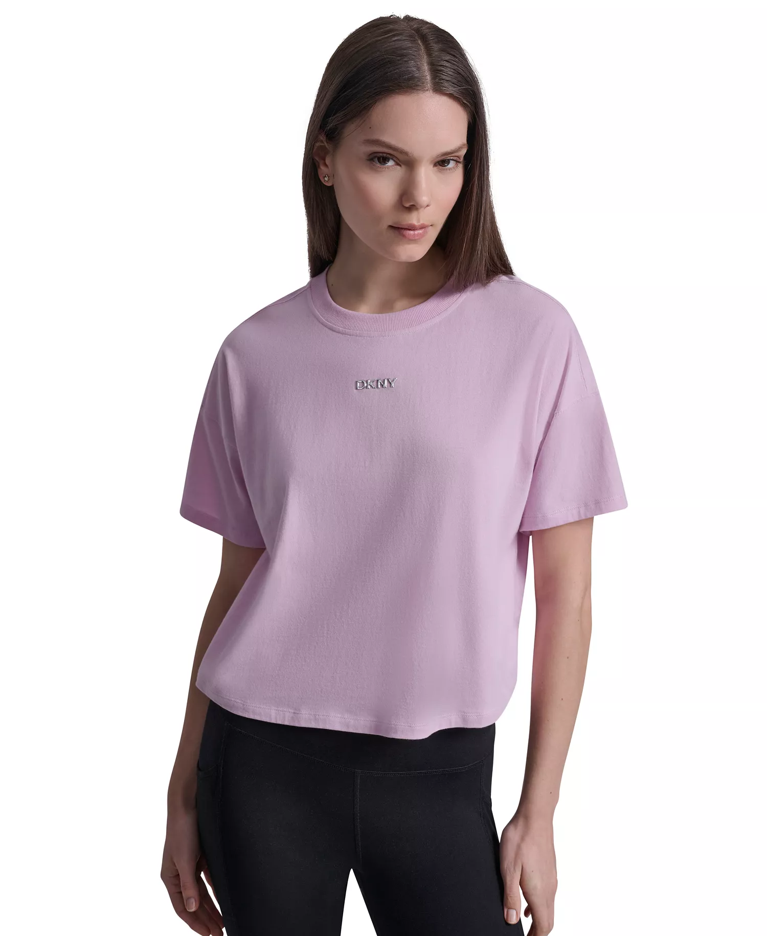 mni-9a3e81e189a15391cd248c438b1a69d9 Women's Metallic Bubble Logo Drop Shoulder Pull-On T-Shirt — изображение 5