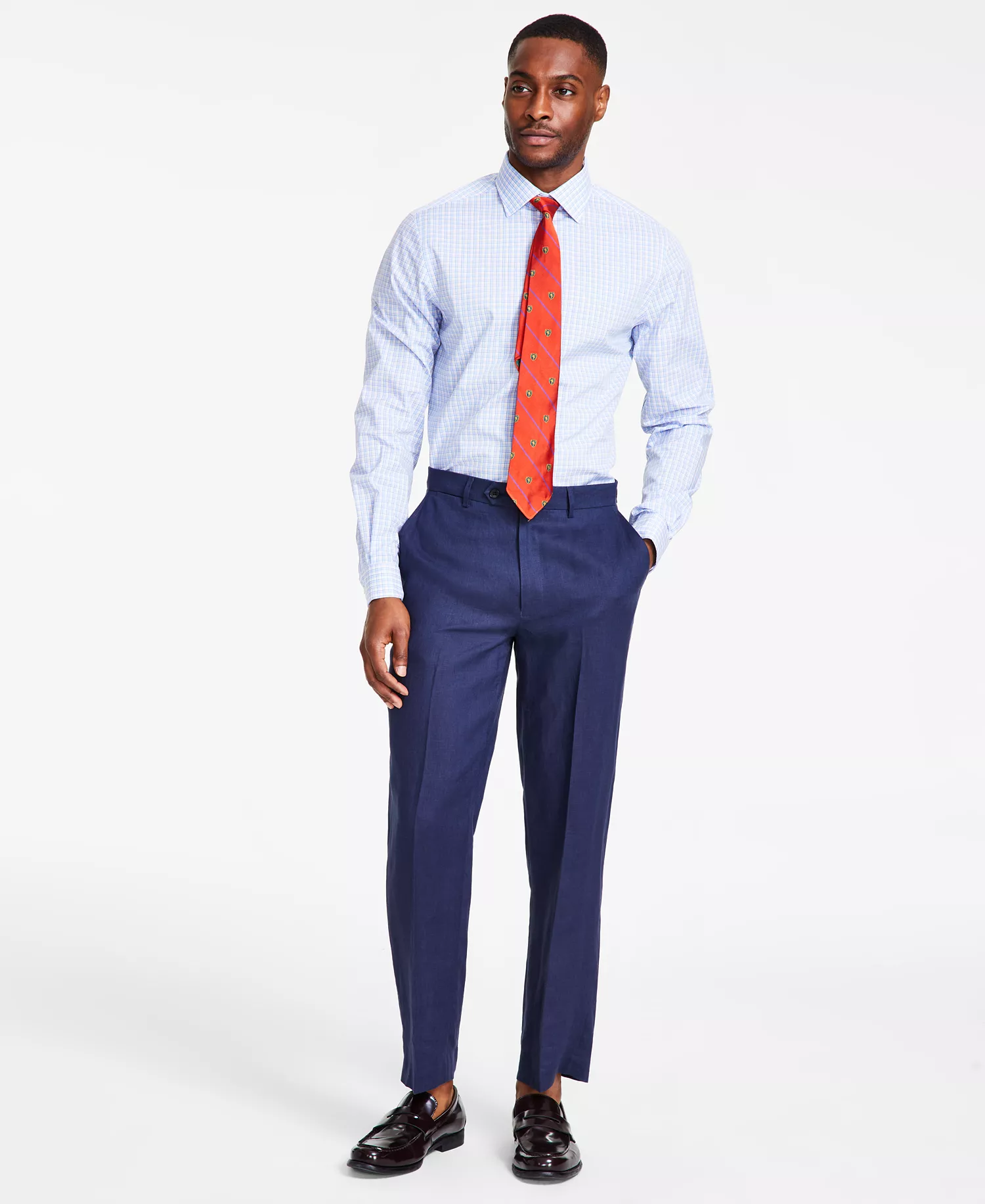 mni-9a5905ca41304317f981a959f96a8689 Men's Modern-Fit Linen Dress Pants — изображение 4