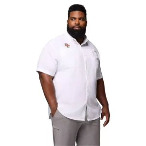 Men's White Tennessee Volunteers Big Tall Tamiami Omni-Shade Button-Down Shirt
