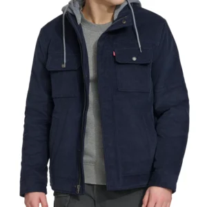 Men's Hooded Corduroy Zip Jacket