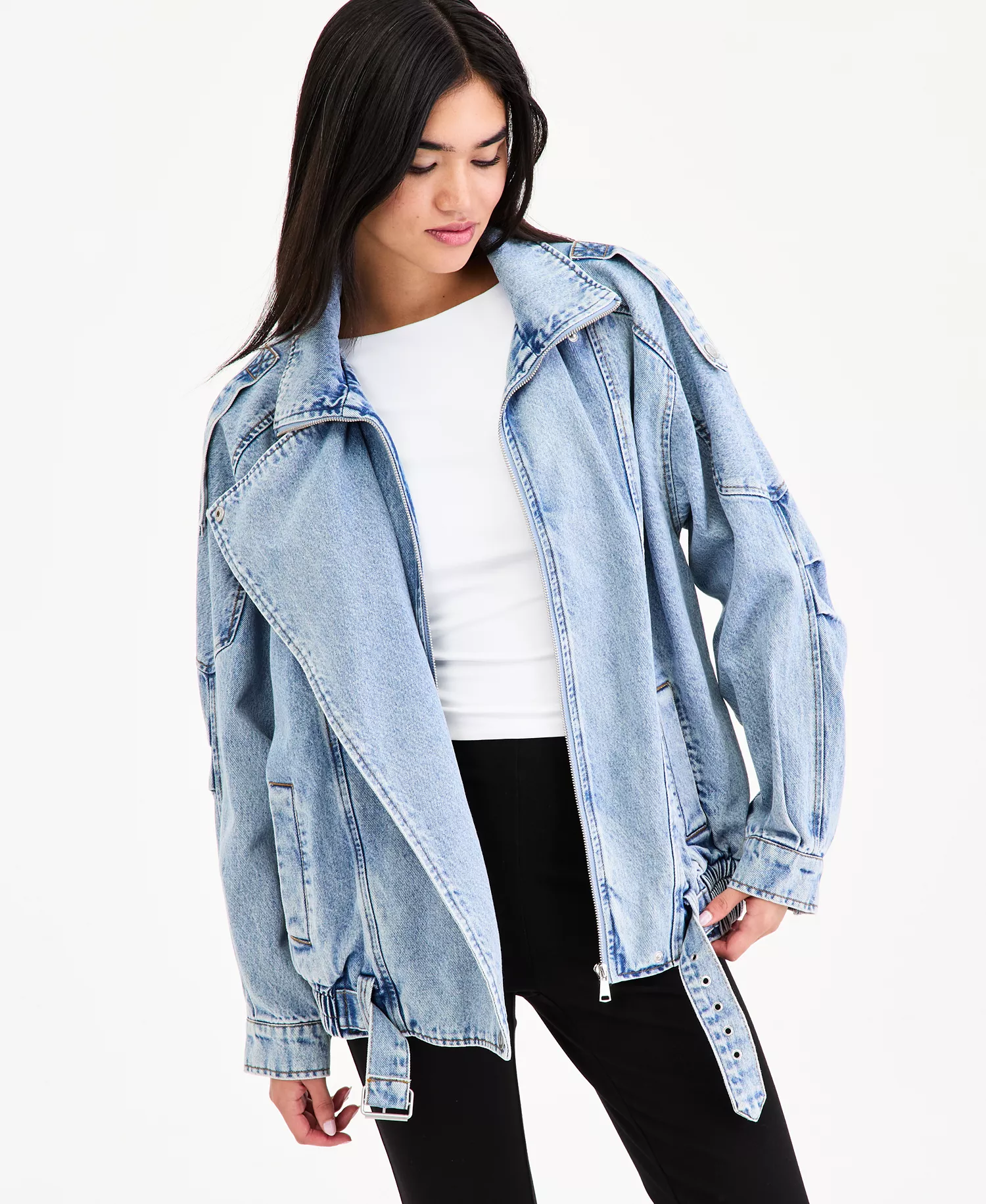 mni-9bd435f0d52afe461a615848d6cb5ac7 Women's Oversized Denim Bomber Jacket, Macy's Exclusive