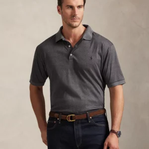 Men's Big & Tall Plaid Short Sleeves Polo Shirt