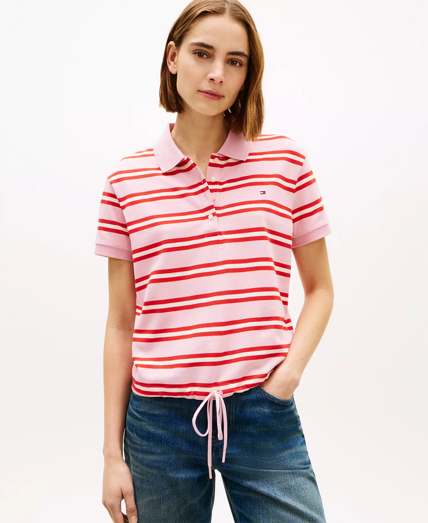 mni-9c2cf06a21297f9e7f7e480dad88bcd3 Women's Modern Short-Sleeve Polo T-Shirt