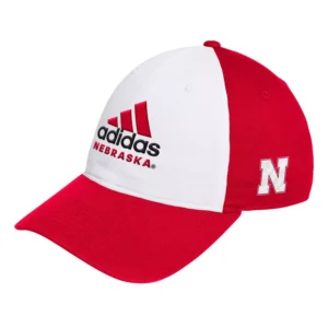 Men's White/Scarlet Nebraska Huskers Slouch Adjustable Hat