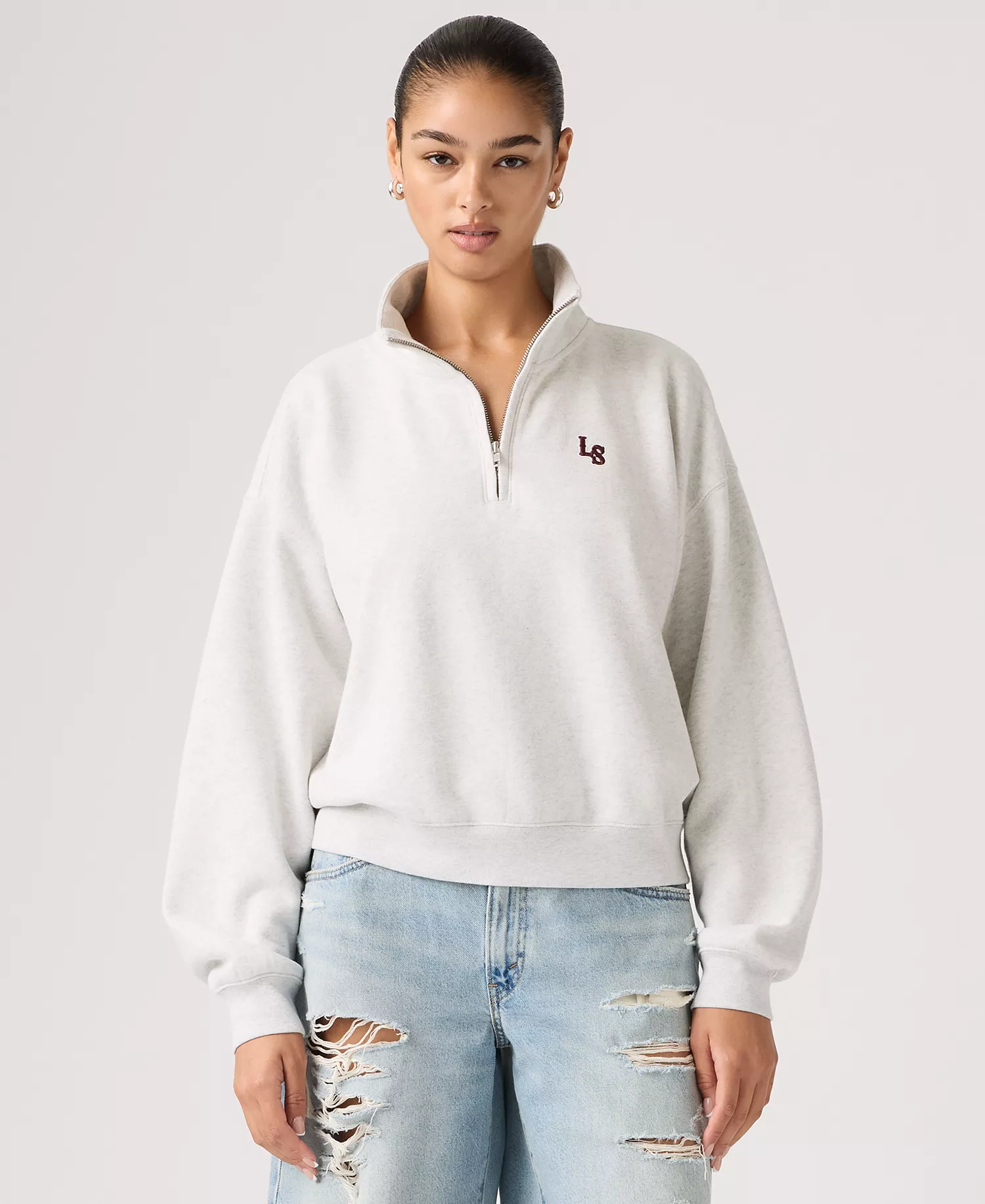 mni-9d55d18d3e40d8ec32c575ae93d2fec6 Women's Graphic Boxy 1/4-Zip Sweatshirt