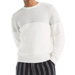 Men's Textured Colorblocked Crewneck Sweater