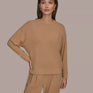 Women's Brushed Jersey Long Sleeve Crew Neck Top