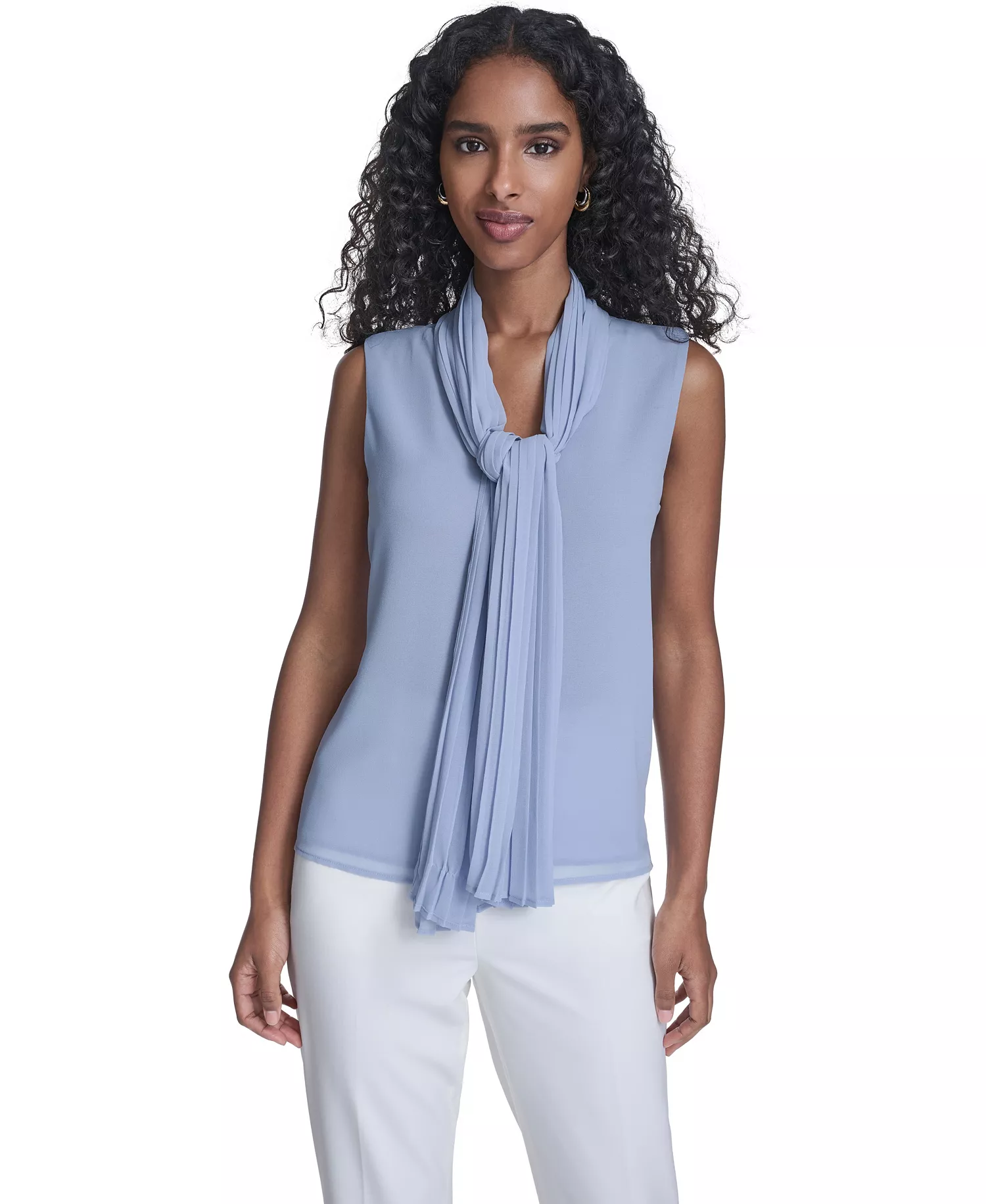 mni-9e04d0d7a6dabd62e1fc8e7914b55a8f Women's Sleeveless Chiffon V-Neck Top — изображение 4
