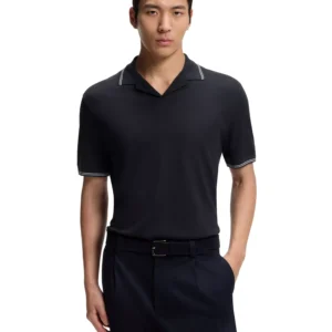 Men's Cotton-Linen Johnny Collar Polo Shirt