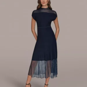 Women's Mock Neck Midi Dress